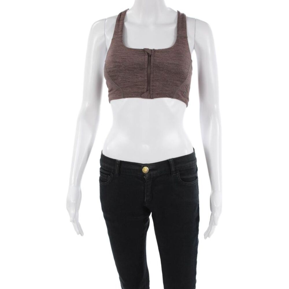 Style Runner Womens Heathered Activewear Bra Purple Size S